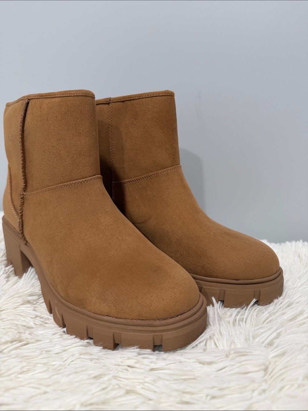 Sun + Stone Winter Ankle Boots in Tan